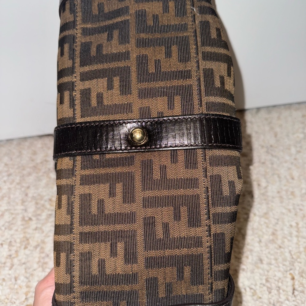 Fendi Brown and Black Satchel with Iconic Monogram - Picture 9 of 11